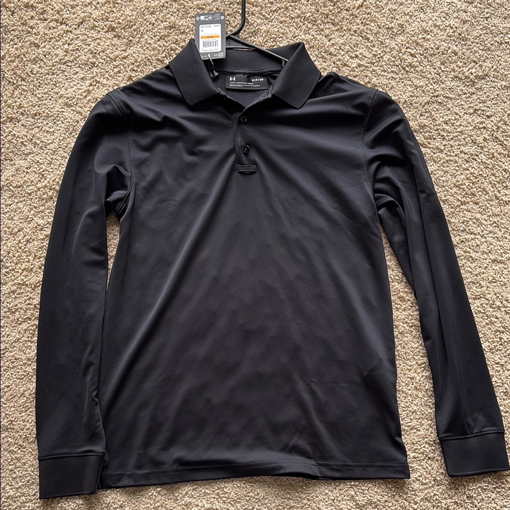 Under Armour Men's Black Long Sleeve Performance Polo